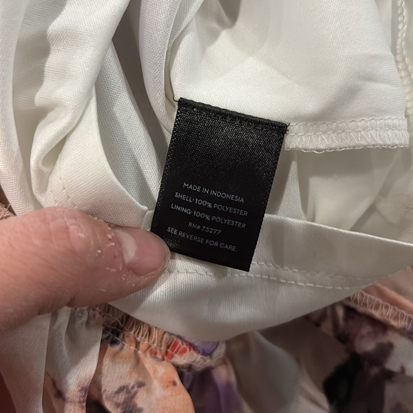 Simply Vera Wand dress white floral print ruffled tiered chiffon lined size Med - Picture 7 of 7